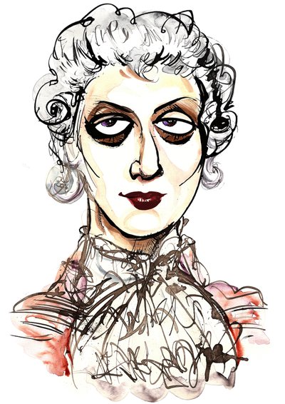 Tatiana Troyanos - kleurenkarikatuur als Octavian uit de opera Der Rosenkavalier van Richard Strauss; libretto door Hugo von Hofmannsthal door Neale Osborne